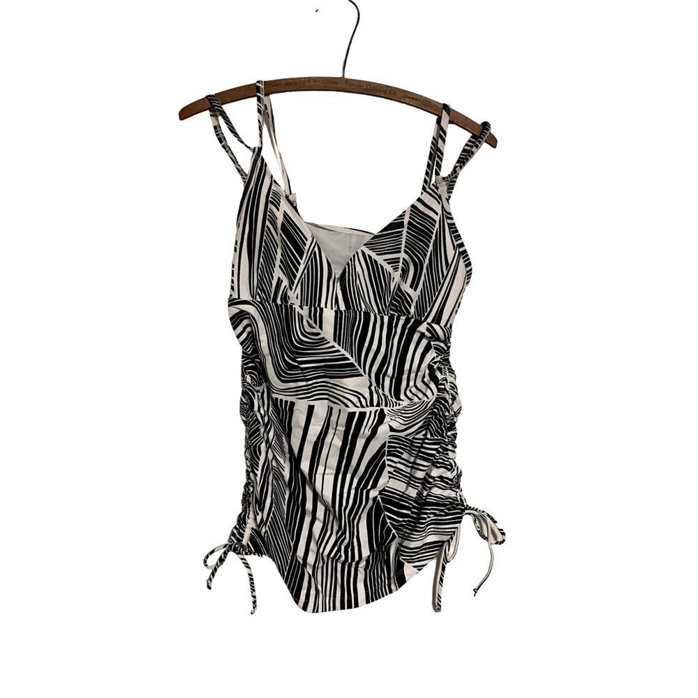 Shade Ruched Sides Tankini Top Size Large